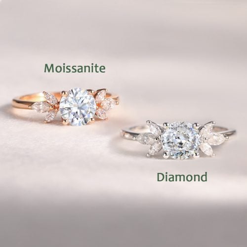 moissanite ring vs diamond ring