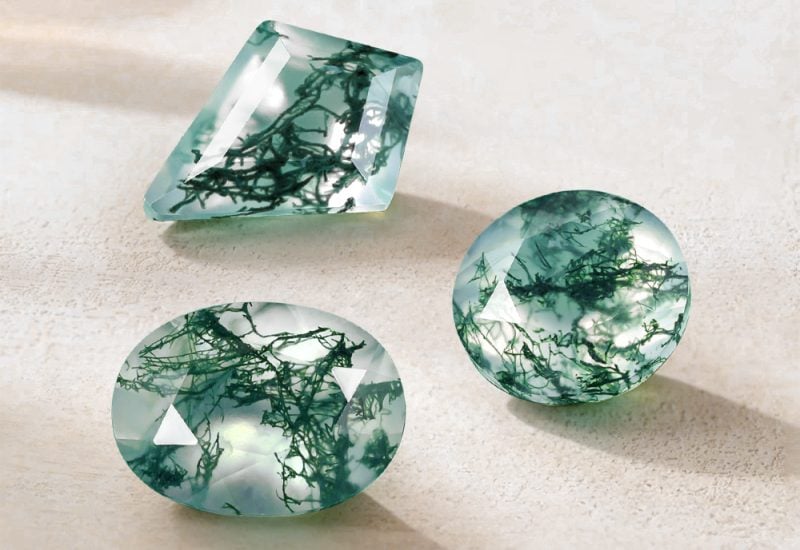 moss agate loose stone