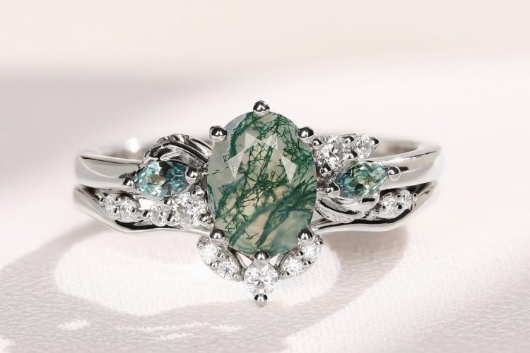 moss agate engagement ring plays by different rules