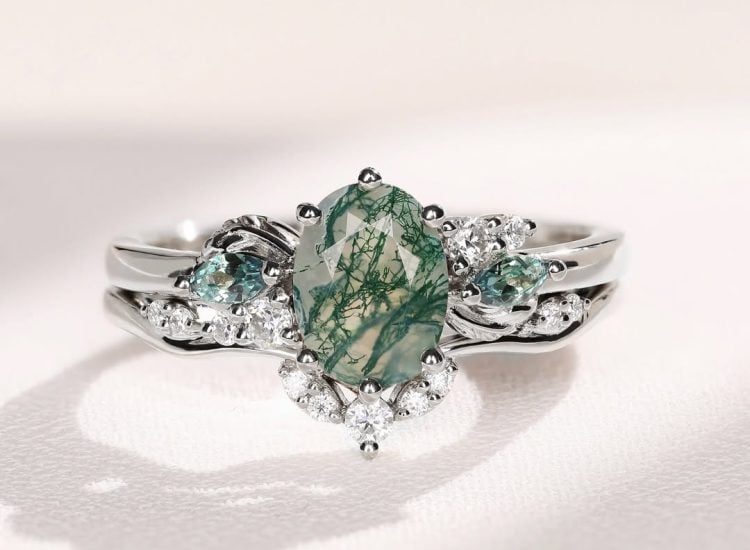 moss agate engagement ring plays by different rules