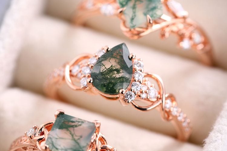 moss agate ring