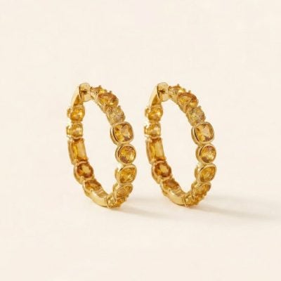 November Birthstone Hoop Earrings