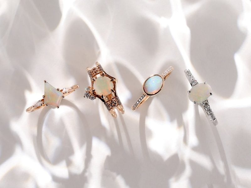 difference shape opal engagement rings