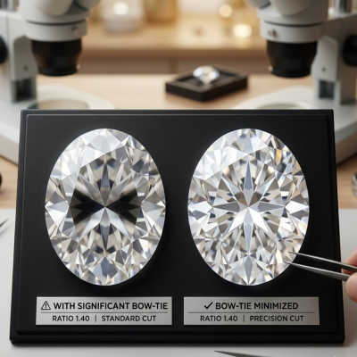 Oval Stone Ratio that Minimizes the Bow-Tie Effect