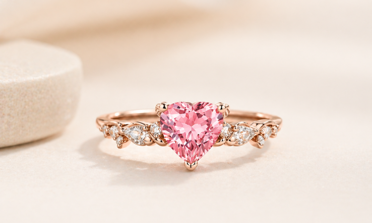 pink sapphire engagement ring in rose gold