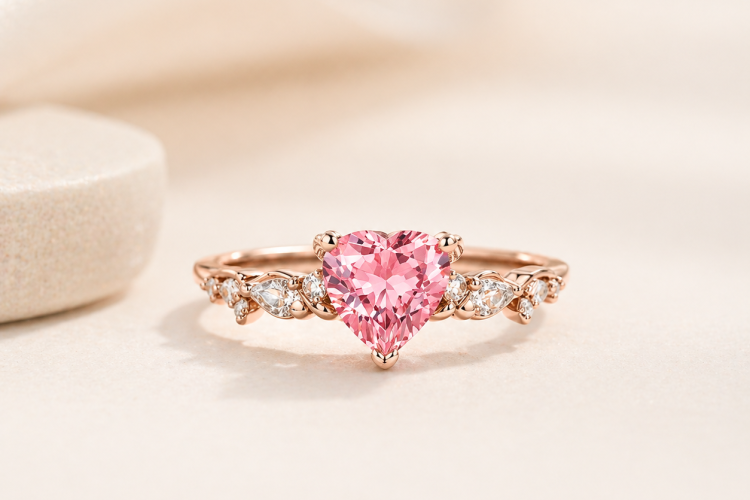 pink sapphire engagement ring in rose gold