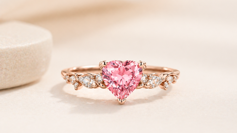 pink sapphire engagement ring in rose gold