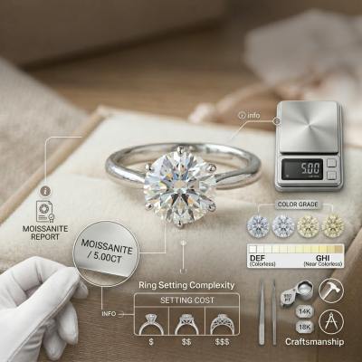 Price Affecting Factors of a 5ct Moissanite Ring