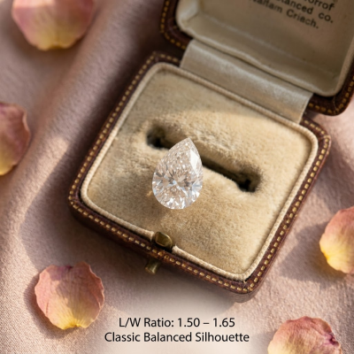 Ratio Between 1.5 to 1.65 Brings Out a Classic Pear Gemstone Shape