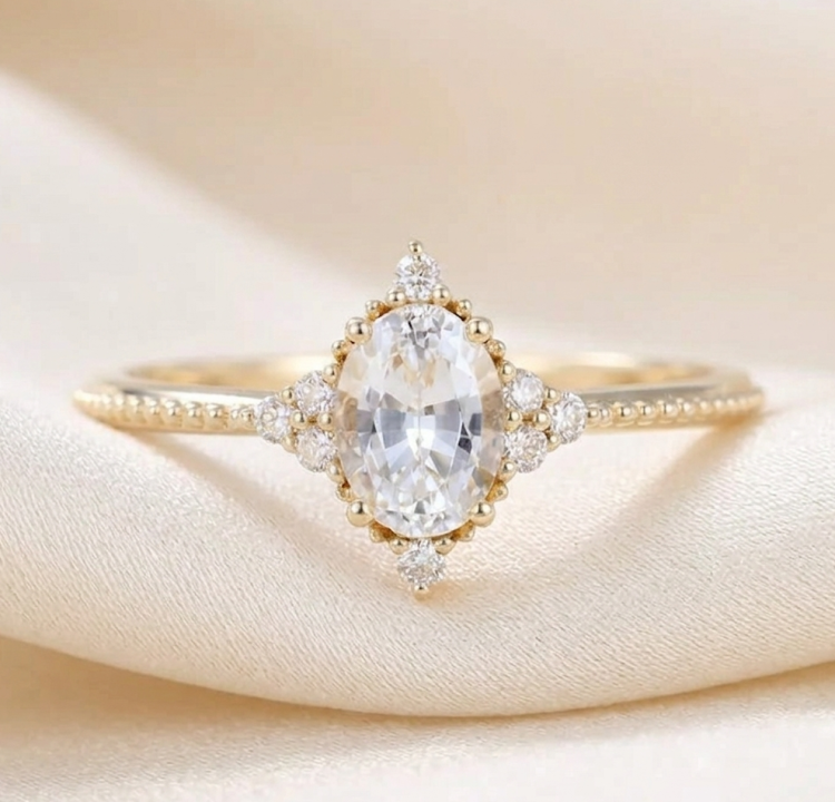 ound cut white sapphire