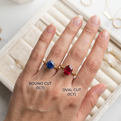 Round vs Oval Engagement Ring on Visual Effect