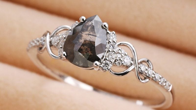 salt and pepper diamond ring