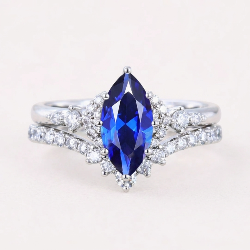 marquise cut sapphire bridal ring set marquise cut sapphire bridal ring set