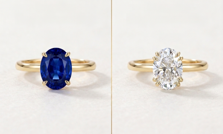 sapphire vs diamond engagement ring