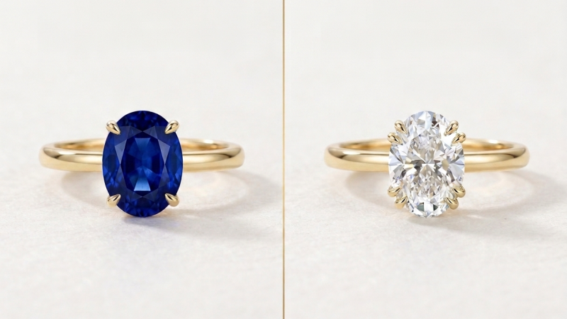sapphire vs diamond engagement ring