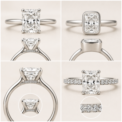 Select the Setting for Radiant Moissanite Ring
