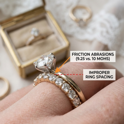 Stacking Moissanite Ring with Diamond Jewelry Causing Scratches