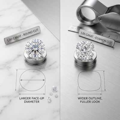 The Difference Between Round and Cushion Cut Surface Area