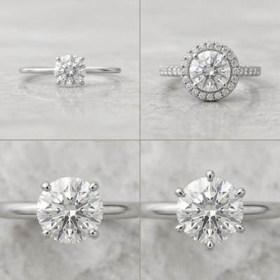 The Setting Alters the Visual Size of a Round Gemstone