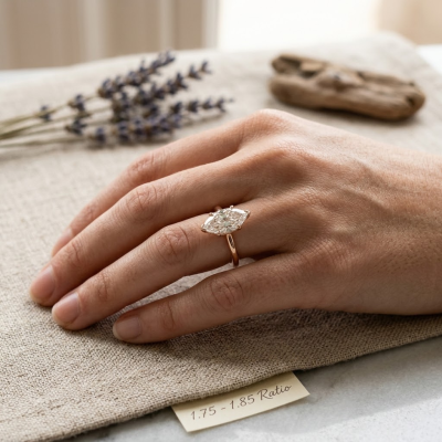 The Visual Effect of a 1.75 - 1.85 Ratio Marquise Ring