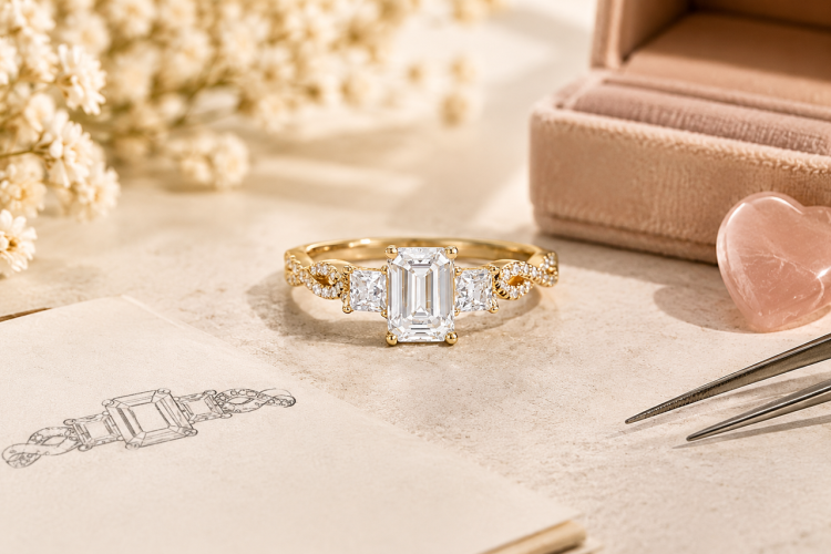 Three Stone Moissanite Ring Meaning and Buying Guide