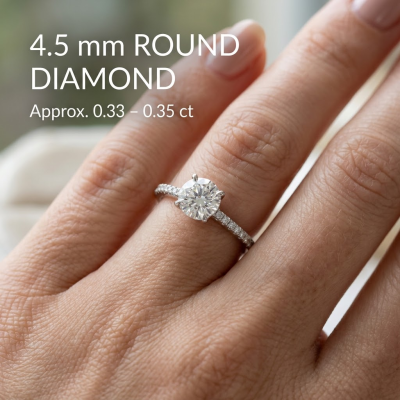 What a 4.5 mm Round Diamond Engagement Ring Looks Like