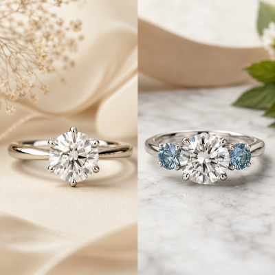 Whether Solitaire or three Stone Moissanite Rings Outdated
